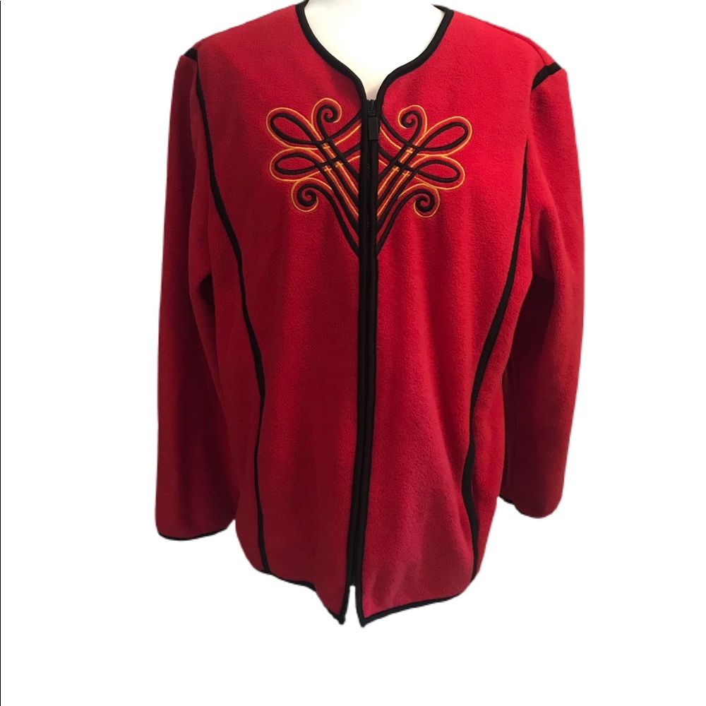 Bob Mackie Wearable Art jacket large fleece
